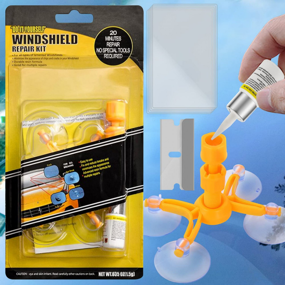 WINDSCREEN GLASS CRACK REPAIRING KIT product image